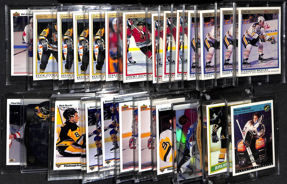 Lot of (28) Hockey Cards w. Manon Rheaume Rookie Auto, Gretzky SPX Gold, 1980 Topps Borque Rookie, Patrick Roy, Jagr Rookie, +